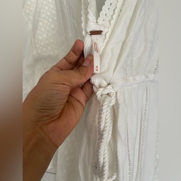 Free People Oh Valencia Cattan Gauzy Crochet Open Back Boho Maxi dress nwot - Picture 10 of 14